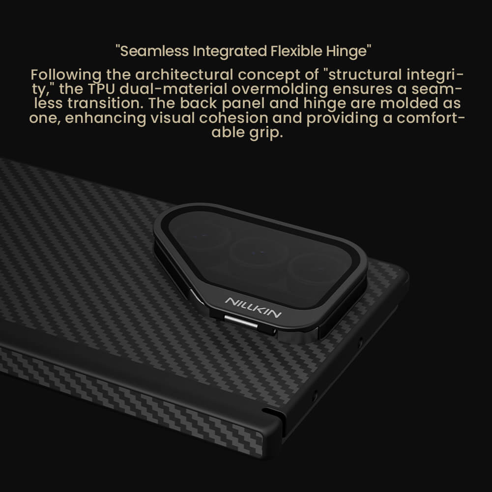 Чехол-крышка NILLKIN для Samsung Galaxy Z Fold7 (Fold 7 5G), Samsung W26 (серия CarboProp Magnetic MagSafe Aramid fiber Black Mirror Cover version)